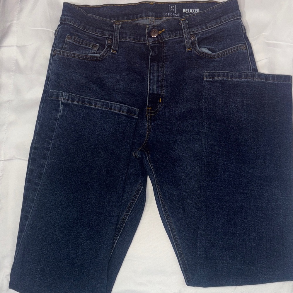 Relaxed Fit Men's Jeans - Dark Blue
